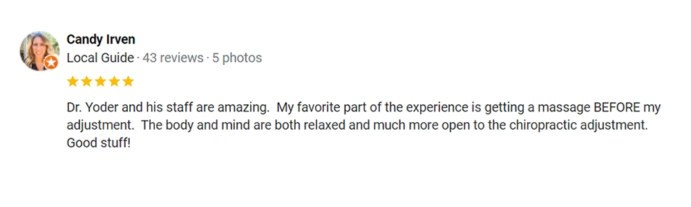 Chiropractic Indianapolis IN Testimonial