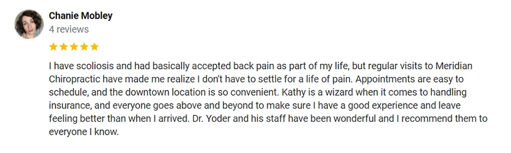 Chiropractic Indianapolis IN Testimonial