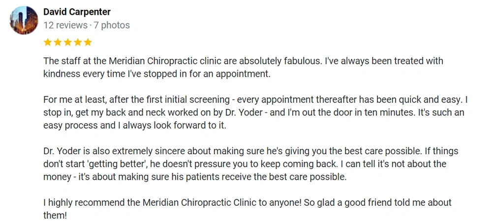 Chiropractic Indianapolis IN Testimonial